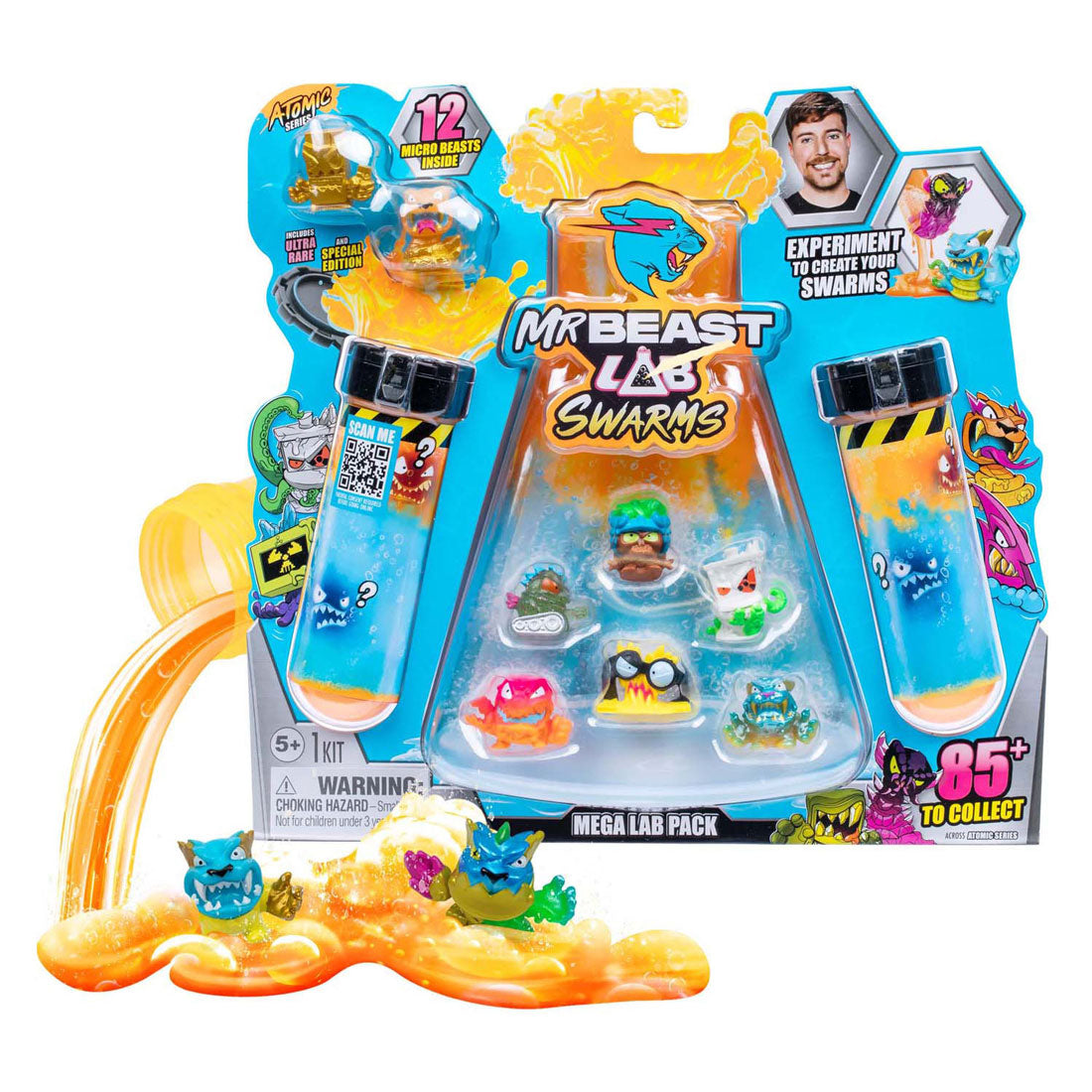 Spectron mrbeast lab swarms serie 2 action figure della serie atomica, confezione da 12