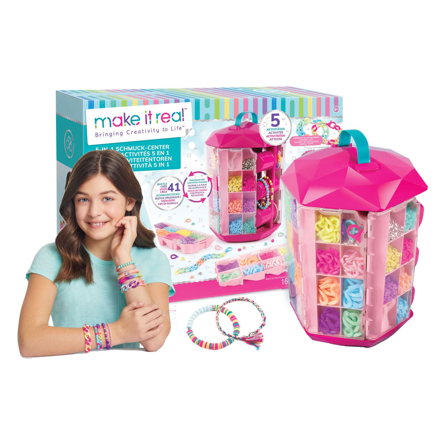 Make it real - 5-in-1 sieraden toren - mix match en maak 41 kleurrijke armbanden