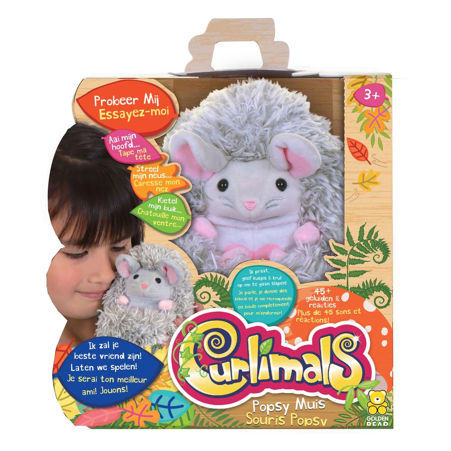 Curlimals popsy the mouse interactive abbraccio