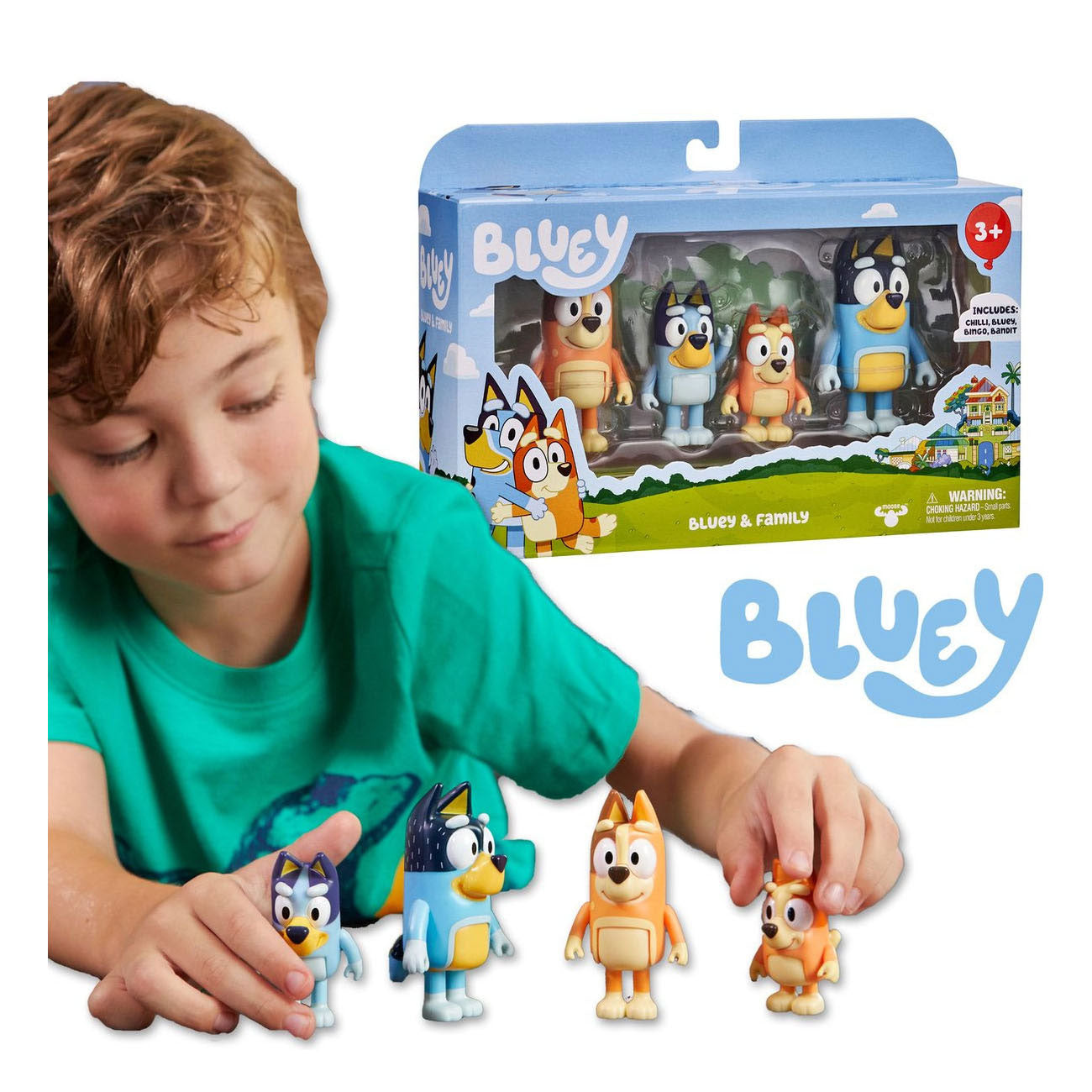 Moose juguetes azules de la familia azul speel figuras, 4st.