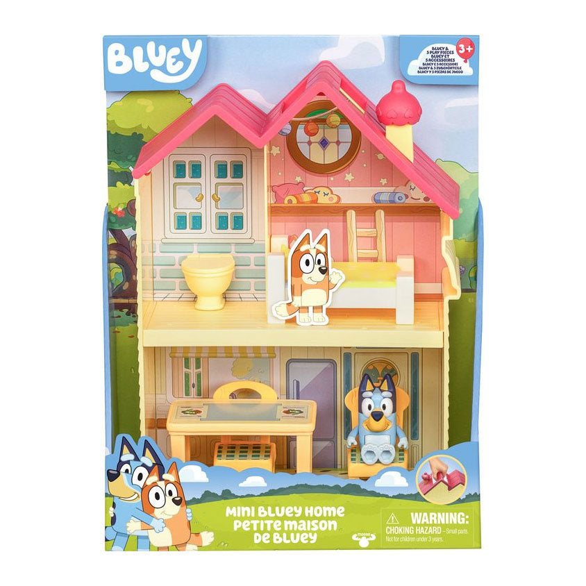 Moose Toys Bluey Mini Speelhuis con mobili e gioca a figura