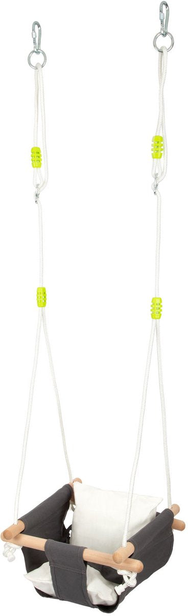 Piccolo piede di legno bambino swing con cuscino