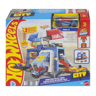 Hot Wheels City Centre Playset Torre della Polizia Playset - con auto della polizia in metallo