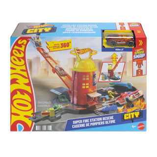 Hot Wheels City Super Rescue Fire Station Playset e macchinina