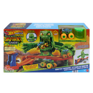 Hot Wheels Monster Trucks Derrota al Monstruo Mutado - Set de juego con coche de juguete y limo