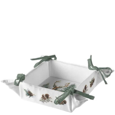 Ambiente broodmand winter stag white 20x20x7cm katoen