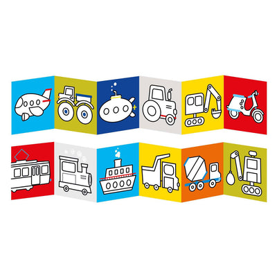 Banana panda - kleurboekje klaar om voertuigen te tekenen