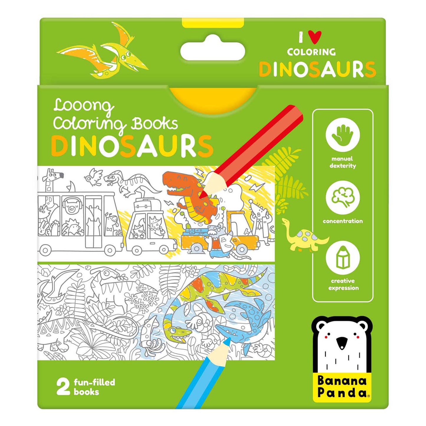 Banana panda - libro da colorare Adoro colorare le pagine con i dinosauri