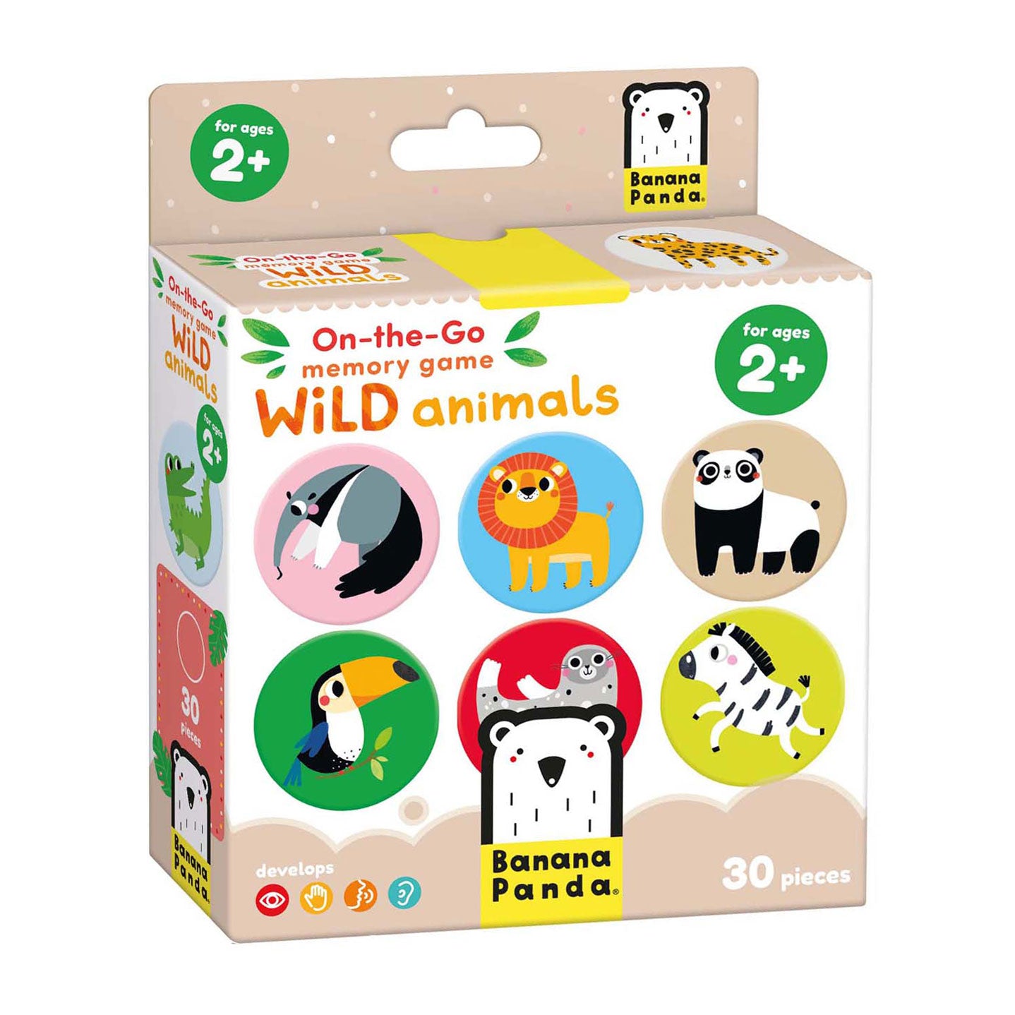 Panda de plátano - On -the -GO Memory Game Wild Animals - 30dlg.