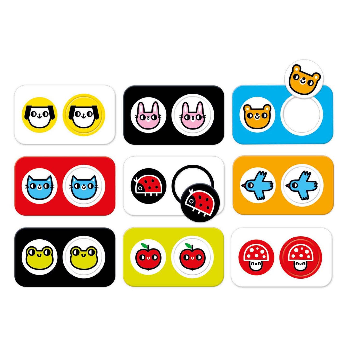 Banana panda - hoog contrast puzzel zoek de tweeling - 8dlg.