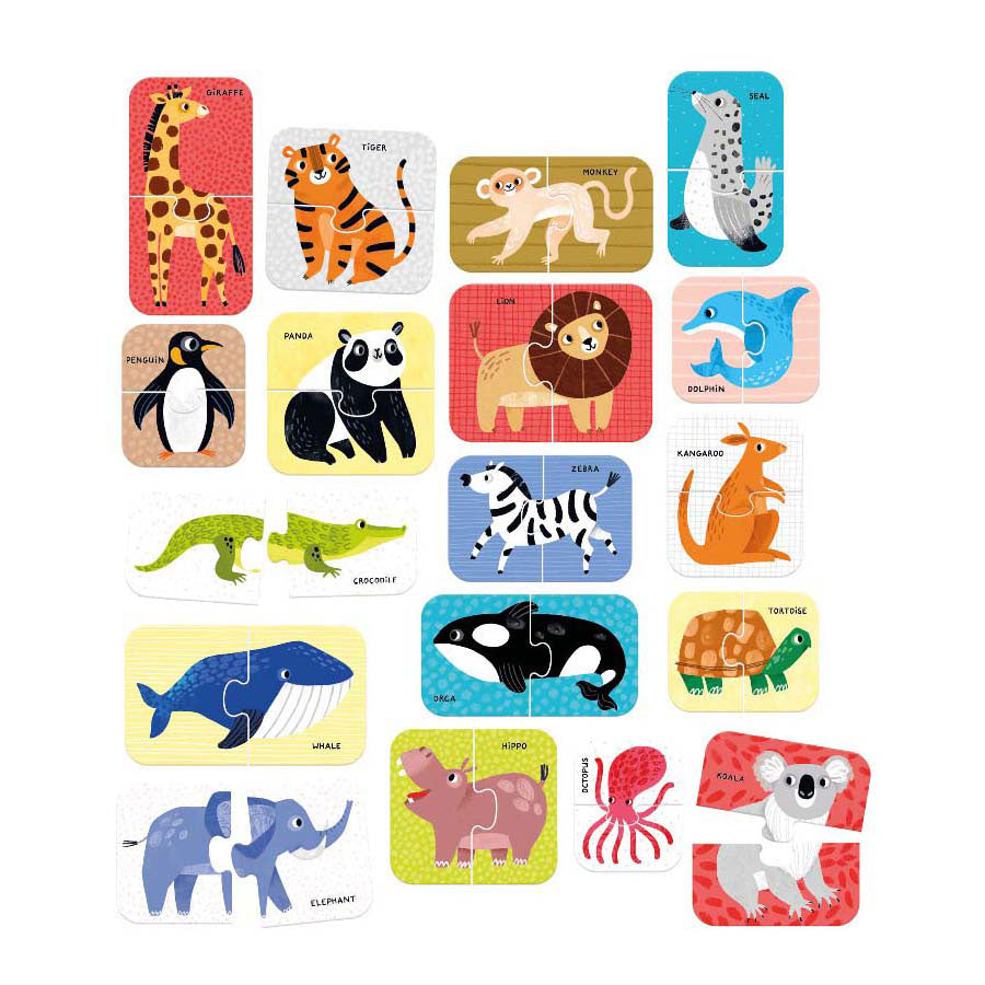 Banana panda - puzzelparen wilde dieren - 18dlg.