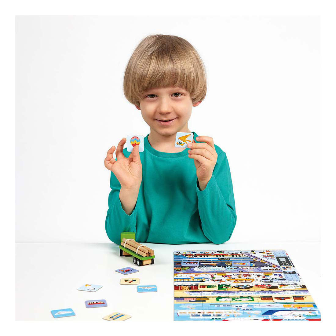 Banana panda puzzel transport educatief speelgoed voertuigen 60 stukjes.