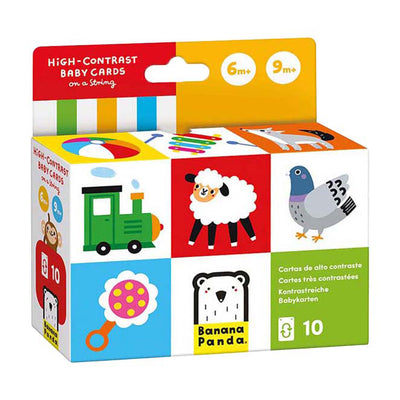 Banana panda - cartoline per bambini ad alto contrasto - 6-9 mesi