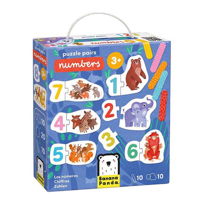 Panda plátano - rompecabezas de números - 20 piezas.