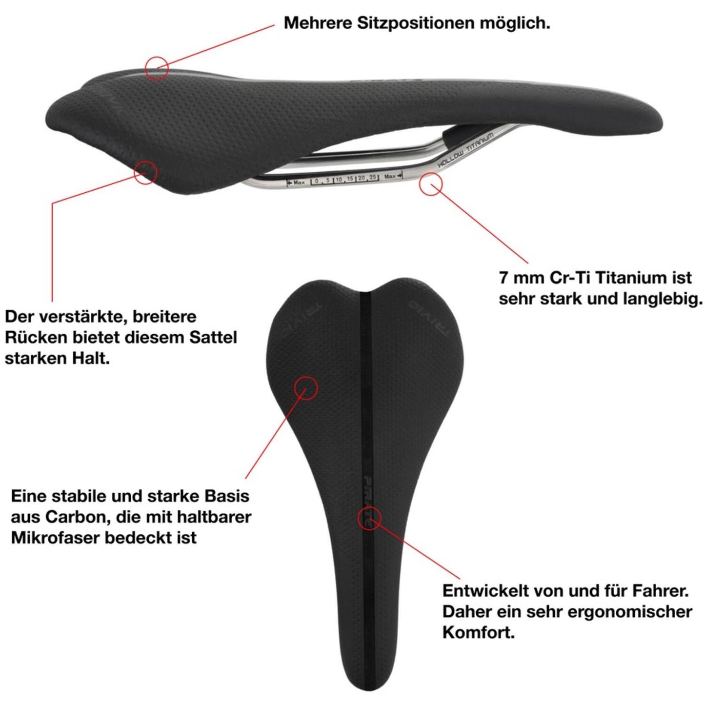 Trivio - sella per bicicletta pirata nera