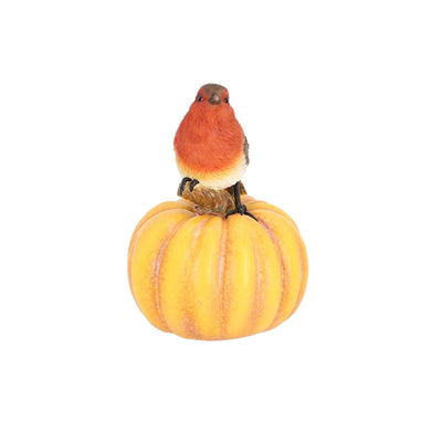 Esschert design petirrojo sobre calabaza
