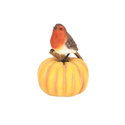 Esschert design petirrojo sobre calabaza