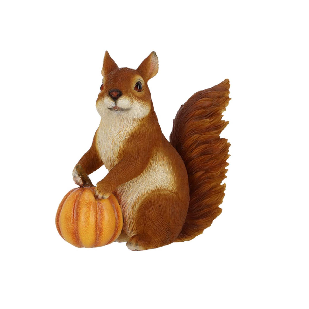 Ardilla de diseño Esschert con calabaza.