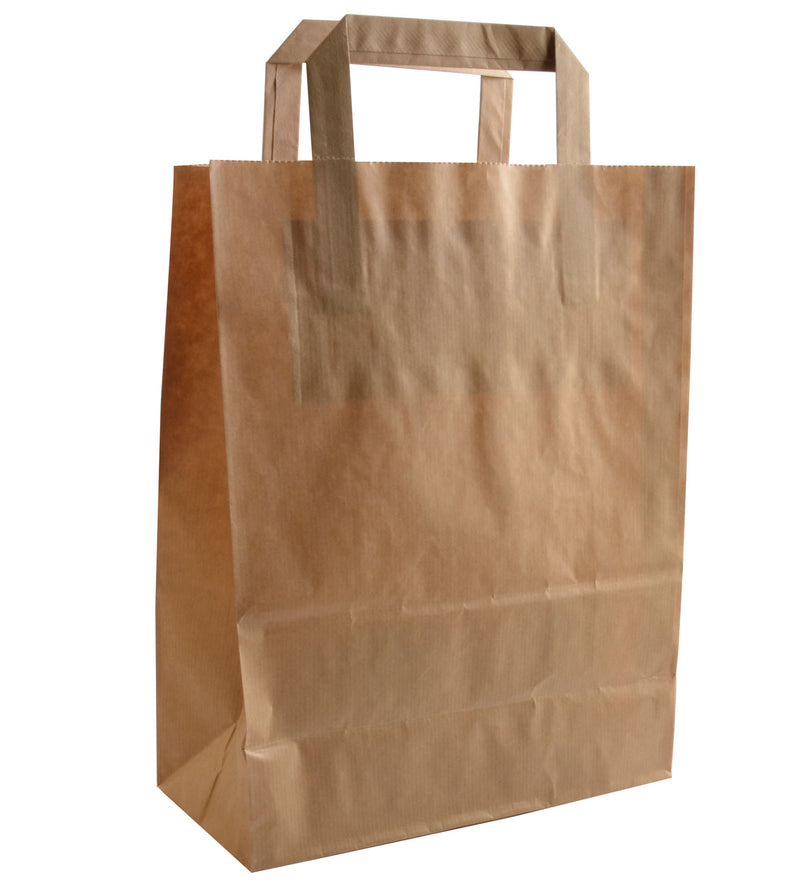 Vaessen creative • bolsa papel kraft marrón asa plana 50ud 26x17x25cm