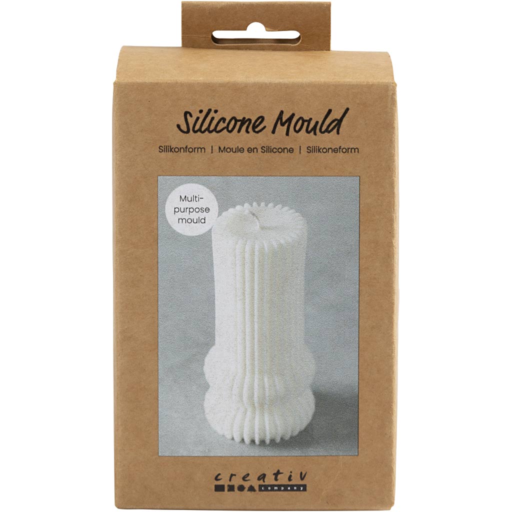 Creativ company molde de silicona, cilindro acanalado con arcos, h: 12,5 cm, f 6 cm, 1 pieza 1 caja