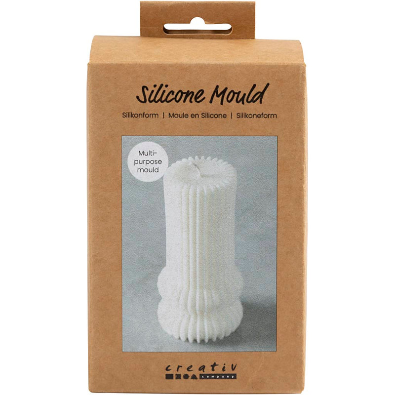 Stampo in silicone Creativ company, cilindro rigato con archi, h: 12,5 cm, d 6 cm, 1 pezzo 1 scatola