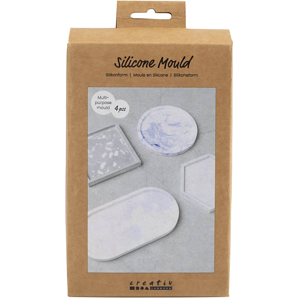 Forme in silicone Creative Company, quadrato, cerchio, esagono e ovale, h: 1-1,5 cm, d 9-11,2 cm, 4 pezzi 1 scatola