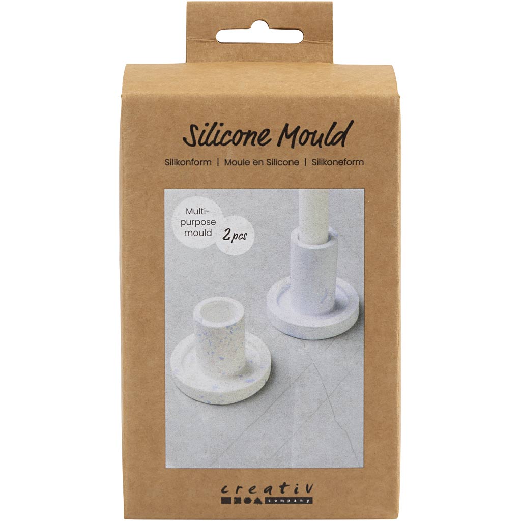 Stampi in silicone Creativ company, candeliere, h: 6,5+7,5 cm, d 7,3 cm, 2 pezzi 1 scatola