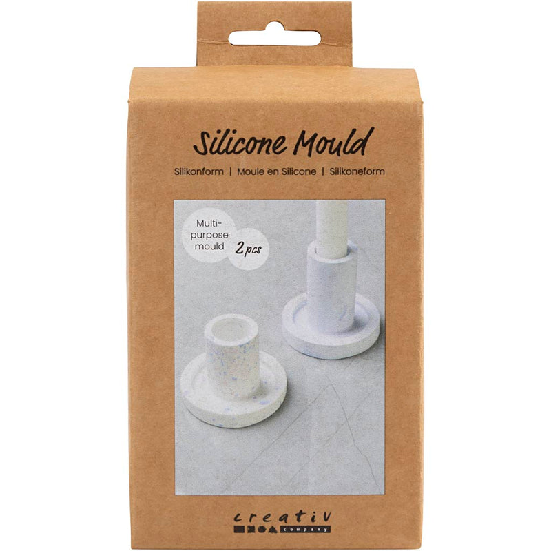 Stampi in silicone Creativ company, candeliere, h: 6,5+7,5 cm, d 7,3 cm, 2 pezzi 1 scatola