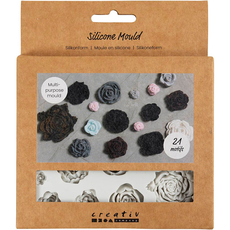 Creativ company moldes de silicona, rosas, h: 0,5-1 cm, l: 0,8-4 cm, 1 pieza