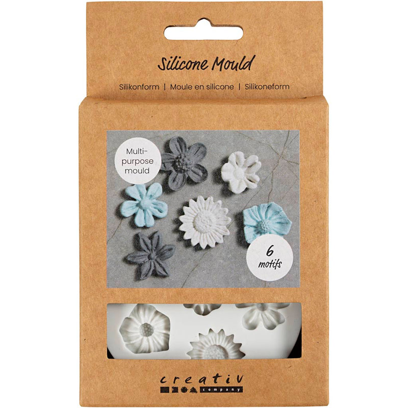 Stampi in silicone Creative Company, fiore, h: 0,5 cm, l: 1,5-2,5 cm, 1 pezzo
