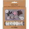 Creativ company formas de silicona, hojas y flores, h: 0,5 cm, l: 1,8-4,5 cm, 4 piezas 1 pieza