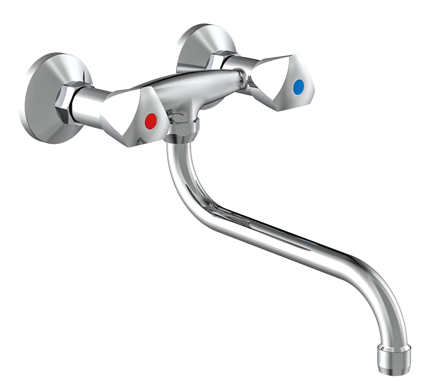 Schütte schütte a due -button mixer murale cesti chrome -colorato