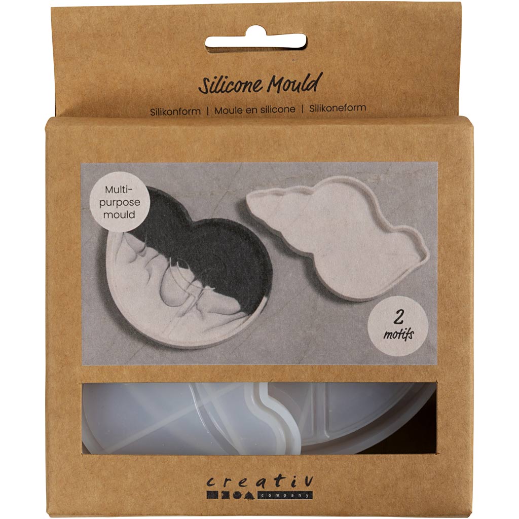 Creativ company moldes de silicona, caracola, alto: 0,6 cm, largo: 12 cm, ancho: 8-9 cm, 2 piezas 1 caja
