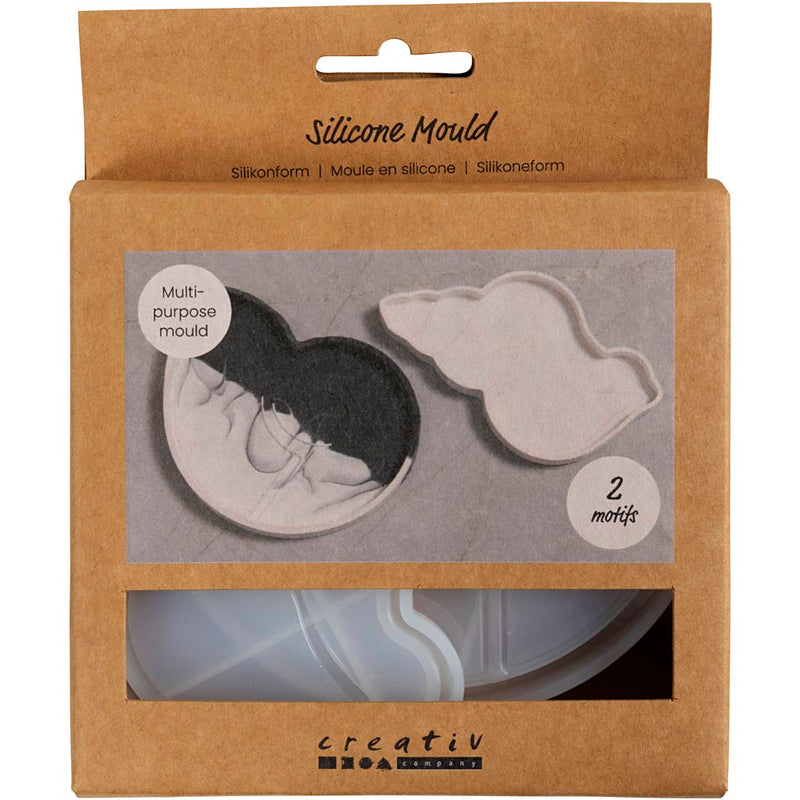 Stampi in silicone Creativ Company, conchiglia, h: 0,6 cm, l: 12 cm, l: 8-9 cm, 2 pezzi 1 scatola