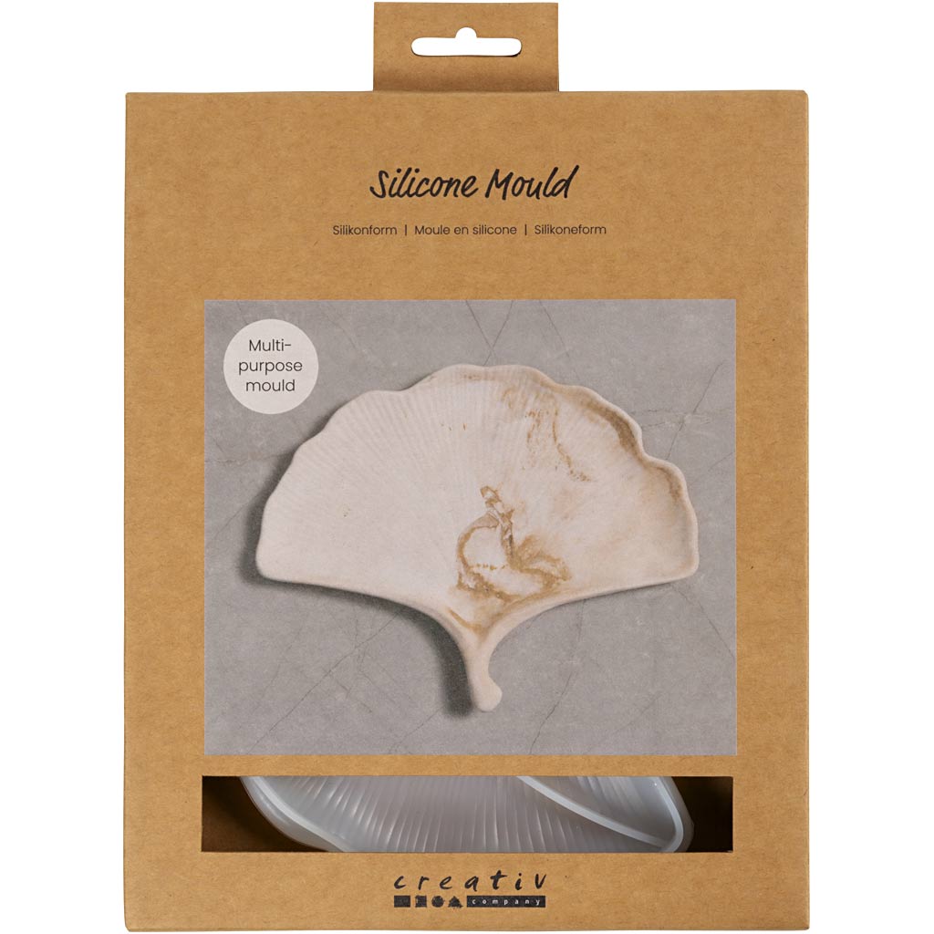 Creativ company moldes de silicona, hoja de gingko, alto: 1,5 cm, largo: 18,5 cm, ancho: 14,8 cm, 1 pieza