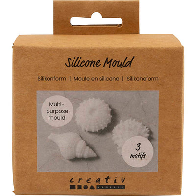 Forme in silicone Creativ Company, stella marina, conchiglia, conchiglia, h: 1,5-2 cm, d 3,5-6 cm, 3 pezzi 1 scatola