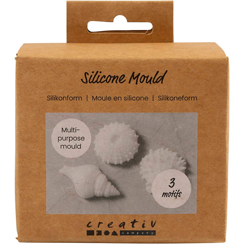 Forme in silicone Creativ Company, stella marina, conchiglia, conchiglia, h: 1,5-2 cm, d 3,5-6 cm, 3 pezzi 1 scatola