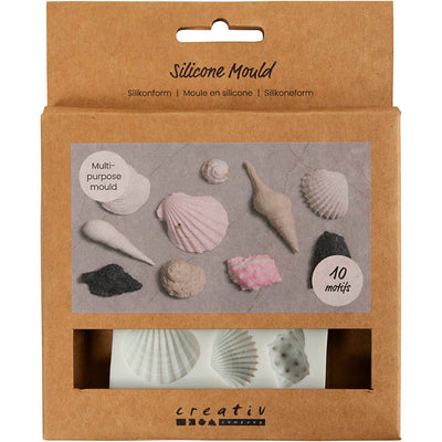 Stampi in silicone Creativ Company, conchiglie e conchiglie, h: 1 cm, l: 1-2,8 cm, 1 pezzo