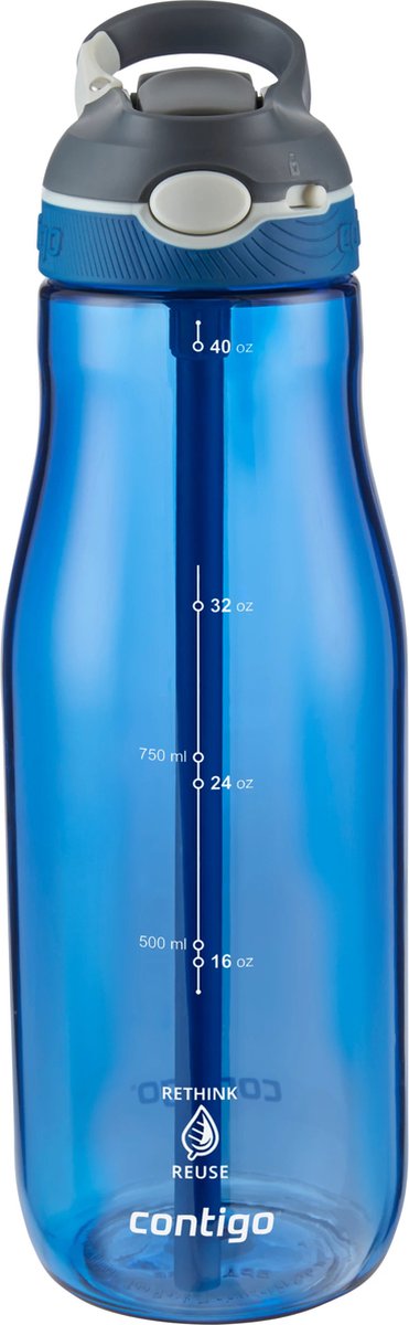 Borraccia Contigo Ashland con beccuccio automatico e cannuccia | grande borraccia senza BPA da 1200 ml | bottiglia sportiva | borraccia a tenuta stagna | ideale per la scuola, la palestra, il ciclismo, la corsa, le passeggiate | Monaco
