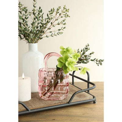 Ideas 4 seasons handbag vase marais pink 14x9.5x22cm