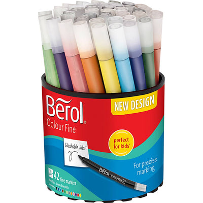 Berol Colorfine, D 10 mm, espesor de línea 0.3-0.7 mm, varios colores, 42 piezas 1 caja
