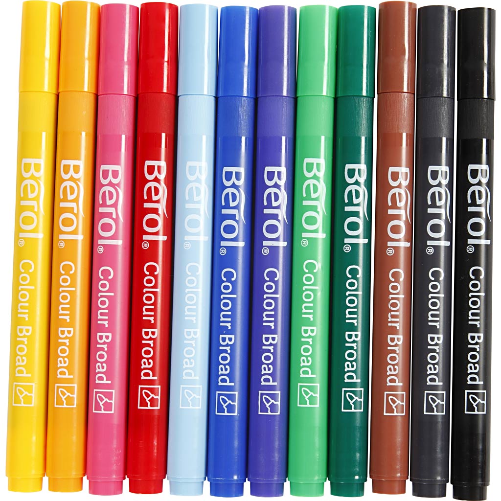 BEROL Stift, D 10 mm, spessore della linea 1-1,7 mm, vari colori, 12 pezzo 1 scatola