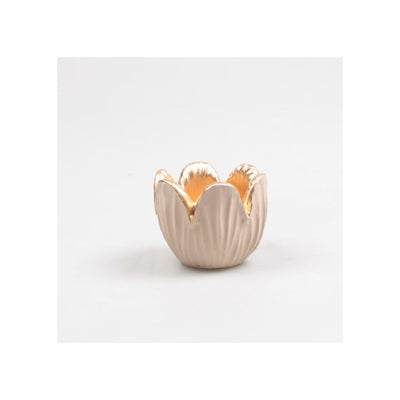 Decorazione ispirata alla stagione portacandela tulipano cammello 8,5x6,5 cm