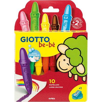 Crayones de cera Giotto, l: 7 cm, p 11 mm, 10 piezas 1 caja