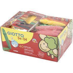 Giotto wax crayons, l: 7 cm, d 11 mm, 40 pieces 1 box