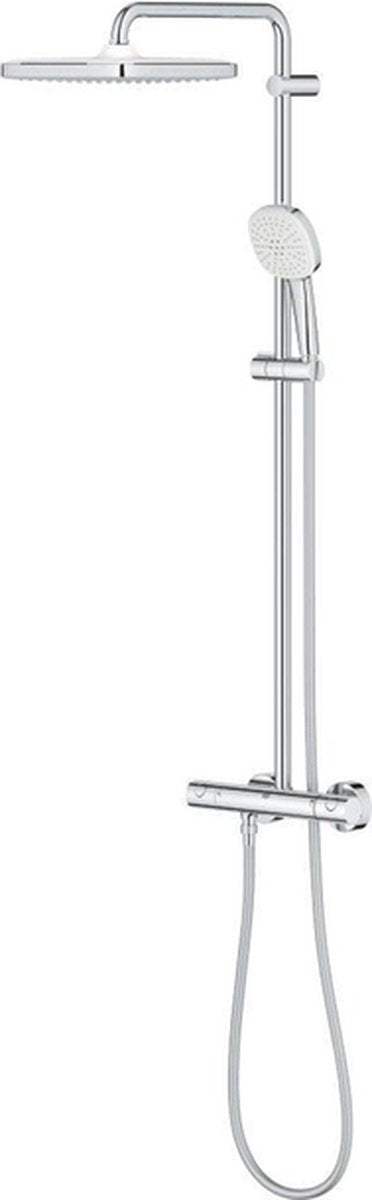Set doccia Grohe Tempesta 250 cube Rain - soffione 25 cm - doccetta quadra - 2 tipi di getto - con rubinetto termostatico - cromo