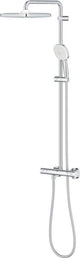 Set doccia Grohe Tempesta 250 cube Rain - soffione 25 cm - doccetta quadra - 2 tipi di getto - con rubinetto termostatico - cromo
