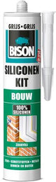 Bison sellador de silicona para construcción gris tubo 300 ml permanentemente elástico, resistente al agua, todos los sellos de construcción