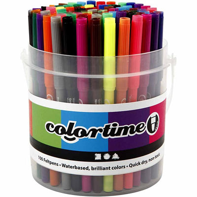 Secchio con 100 marcatori, 18 colori