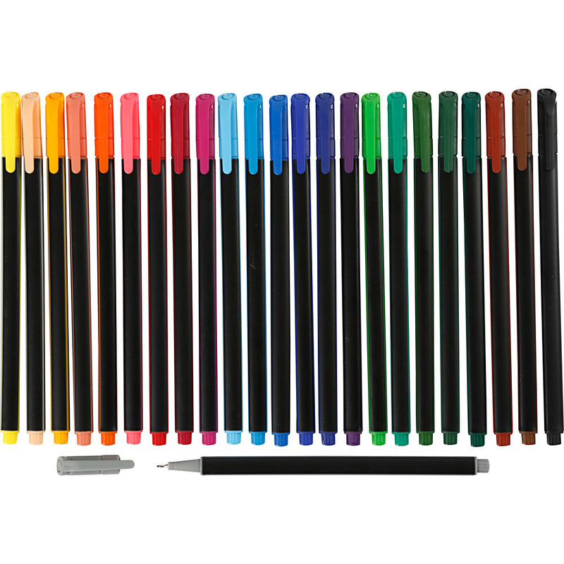 Fineliner Colortime, spessore tratto 0,6-0,7 mm, vari colori, 24 pezzi, 1 scatola